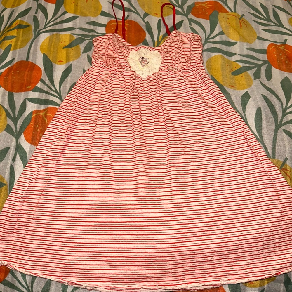 Free People Red and White Casual Sundress